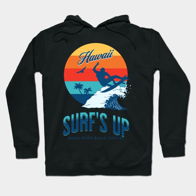 Surf's Up Banzai Pipeline Hoodie by puravidavisions